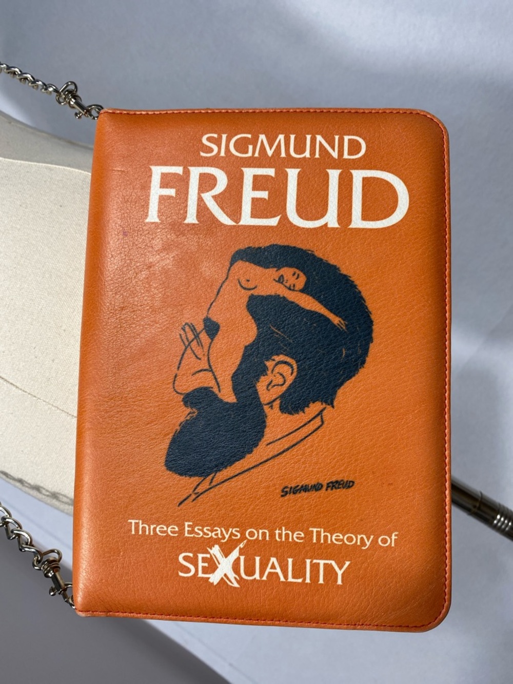 Sigmund Freud Book Crossbody Bag theory of sexuality zipper book style bag - Picture 2 of 9